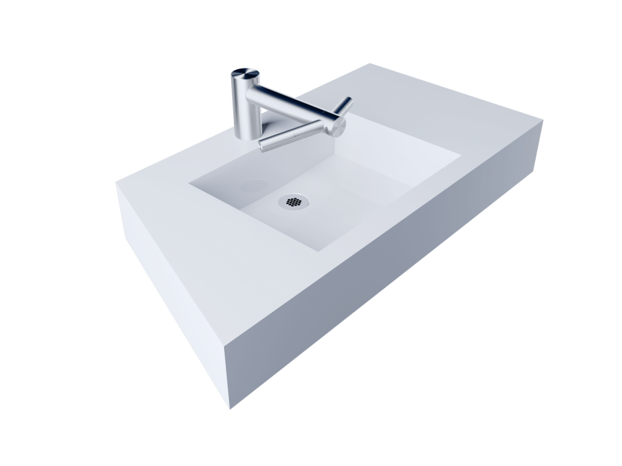 Washbasin with Dyson Airblade model WD04